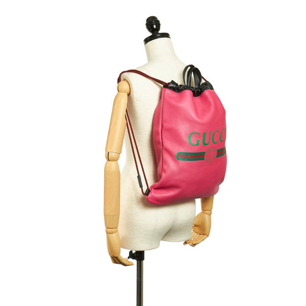 グッチ リュック バックパック 516639 ピンク  レザー レディース GUCCI 【中古】