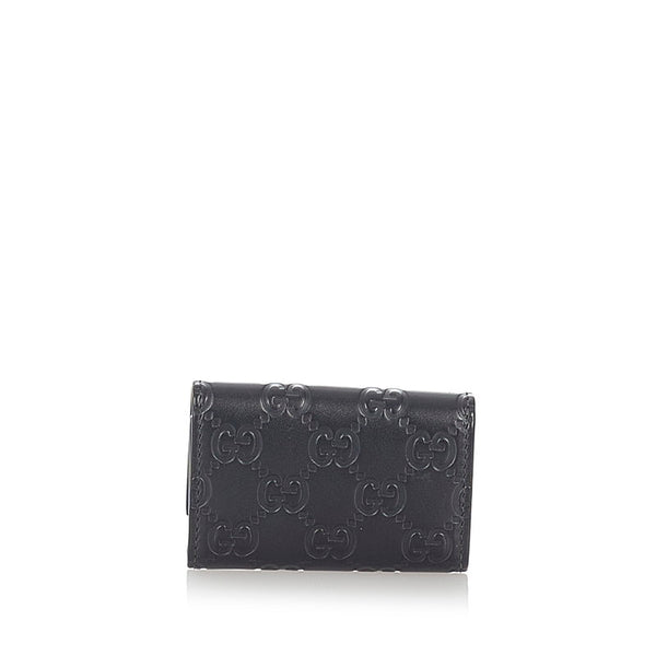 グッチ グッチシマ リボン ６連 388682 ブラック レザー キーケース レディース GUCCI 【中古】