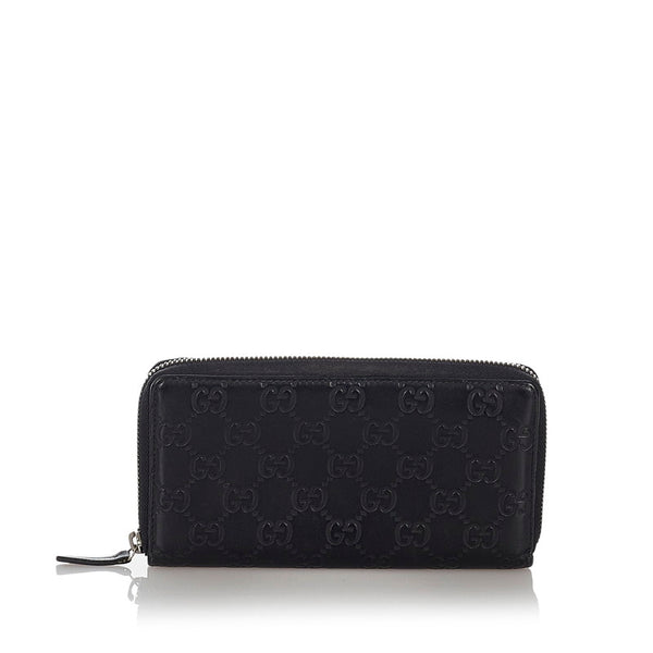 グッチ グッチシマ 244994 ブラック レザー ラウンドファスナー 長財布 メンズ GUCCI 【中古】