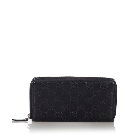 グッチ グッチシマ 244994 ブラック レザー ラウンドファスナー 長財布 メンズ GUCCI 【中古】