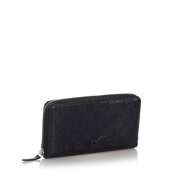 グッチ グッチシマ 244994 ブラック レザー ラウンドファスナー 長財布 メンズ GUCCI 【中古】