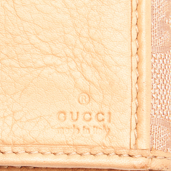 グッチ GGキャンバス ラブリーハート 245723 ピンク キャンバス レザー 長財布 レディース GUCCI 【中古】