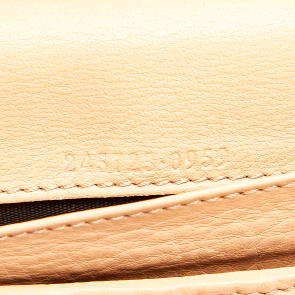 グッチ GGキャンバス ラブリーハート 245723 ピンク キャンバス レザー 長財布 レディース GUCCI 【中古】