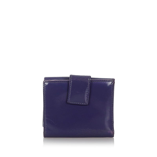 グッチ 369688 パープル パテントレザー 二つ折り財布 レディース GUCCI 【中古】