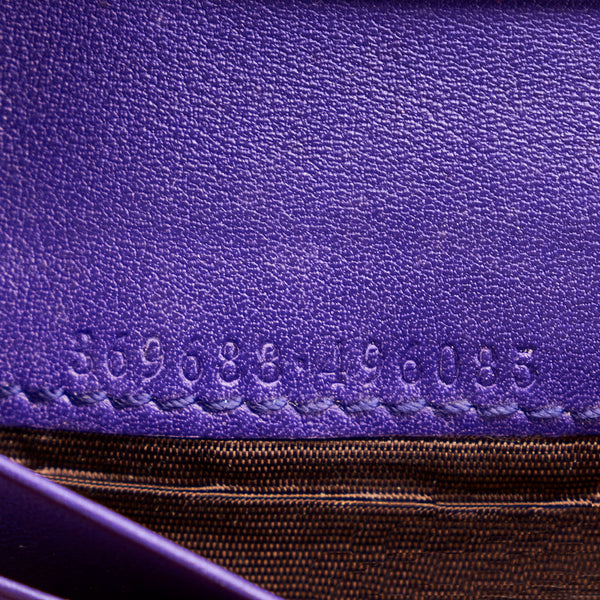 グッチ 369688 パープル パテントレザー 二つ折り財布 レディース GUCCI 【中古】