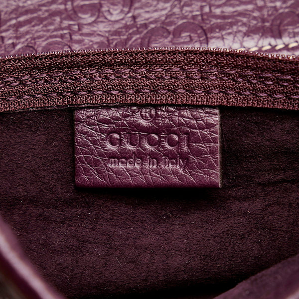 グッチ グッチシマ 二つ折り財布 204517 パープル レザー レディース GUCCI 【中古】