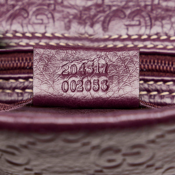 グッチ グッチシマ 二つ折り財布 204517 パープル レザー レディース GUCCI 【中古】