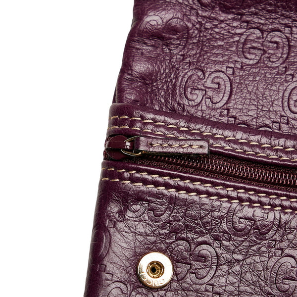 グッチ グッチシマ 二つ折り財布 204517 パープル レザー レディース GUCCI 【中古】