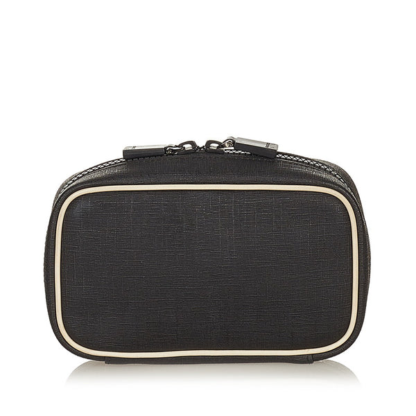 グッチ 170423 ブラック PVC レザー ポーチ レディース GUCCI 【中古】