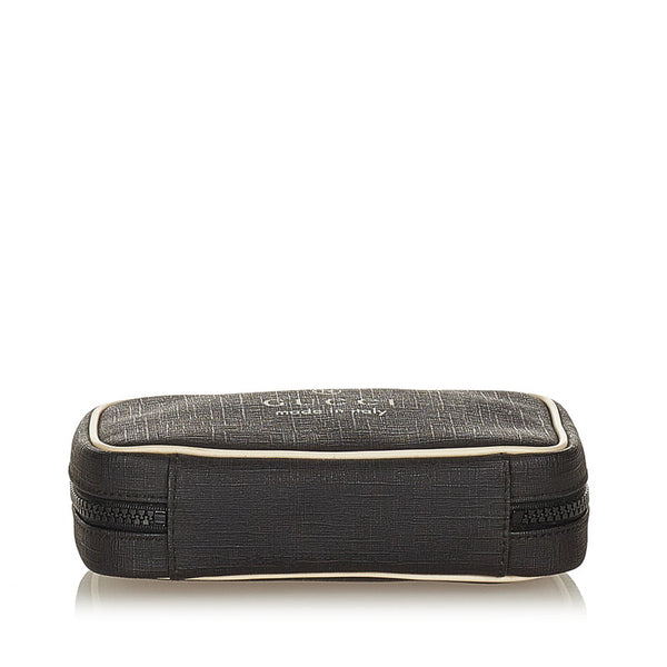 グッチ 170423 ブラック PVC レザー ポーチ レディース GUCCI 【中古】