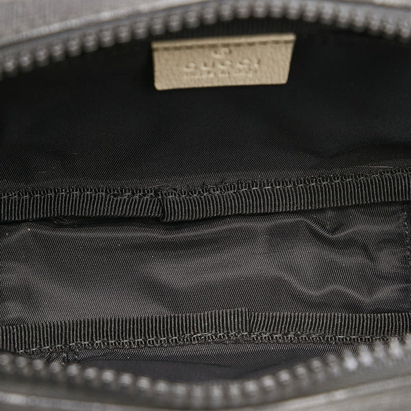 グッチ 170423 ブラック PVC レザー ポーチ レディース GUCCI 【中古】