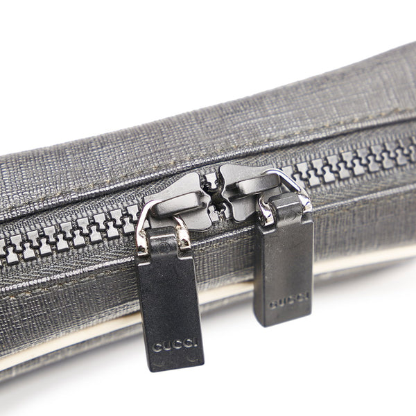 グッチ 170423 ブラック PVC レザー ポーチ レディース GUCCI 【中古】