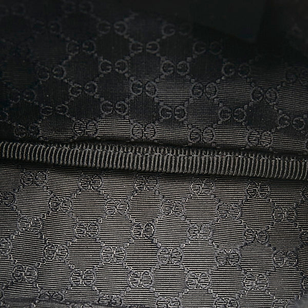 グッチ シェリーライン 92820 ブラック デニム レザー ポーチ レディース GUCCI 【中古】