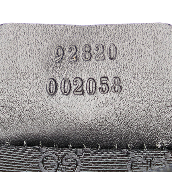 グッチ シェリーライン 92820 ブラック デニム レザー ポーチ レディース GUCCI 【中古】