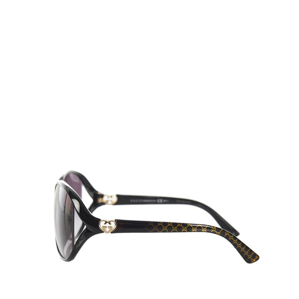 グッチ ハート サングラス GG3792FS ブラック ゴールド プラスチック レディース GUCCI 【中古】
