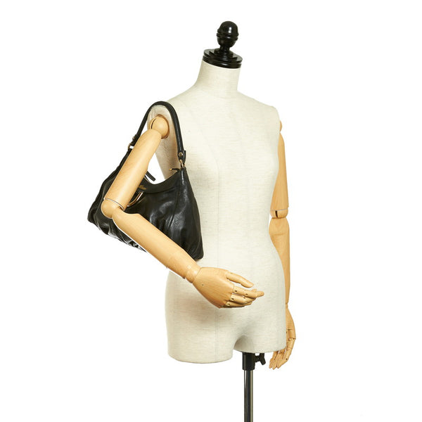 グッチ アビー 190525 ブラック レザー ワンショルダーバッグ レディース GUCCI 【中古】