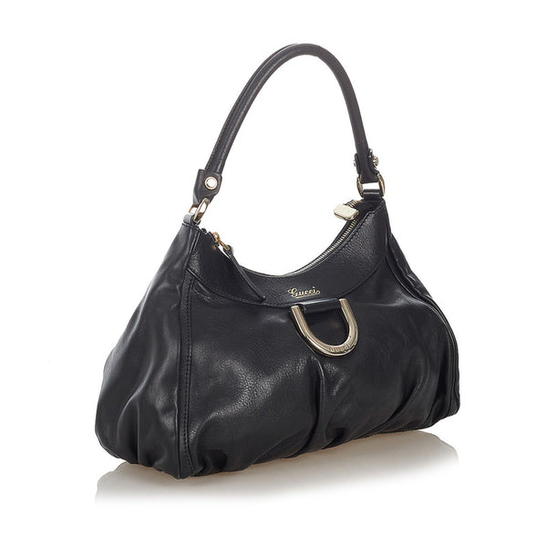 グッチ アビー 190525 ブラック レザー ワンショルダーバッグ レディース GUCCI 【中古】