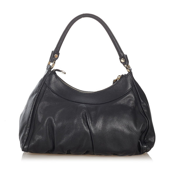 グッチ アビー 190525 ブラック レザー ワンショルダーバッグ レディース GUCCI 【中古】