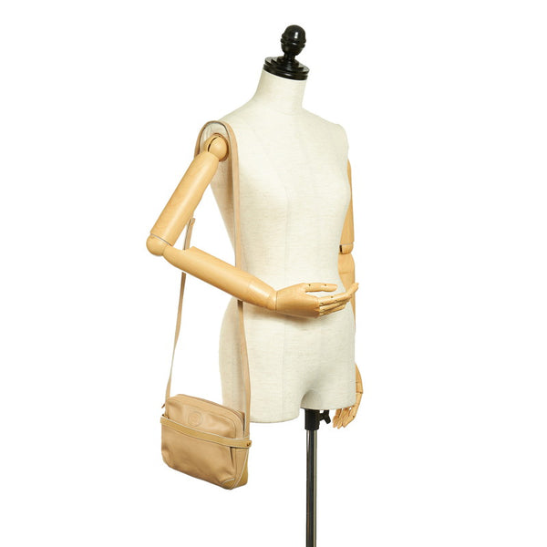 グッチ ベージュ レザー ショルダーバッグ レディース GUCCI 【中古】