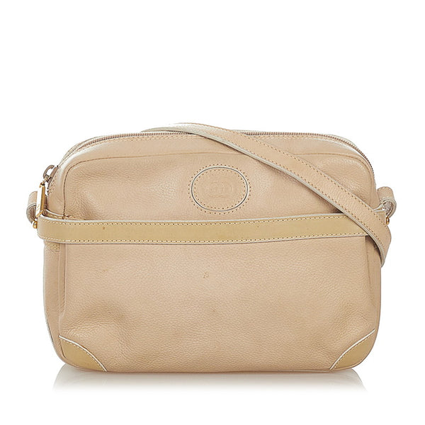 グッチ ベージュ レザー ショルダーバッグ レディース GUCCI 【中古】