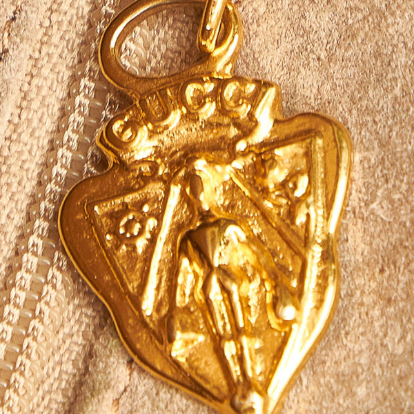 グッチ ベージュ レザー ショルダーバッグ レディース GUCCI 【中古】