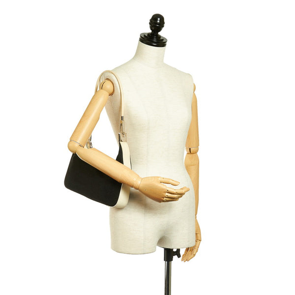 グッチ ワンショルダー 001 3812 002122 ブラック ホワイト キャンバス レザー レディース GUCCI 【中古】