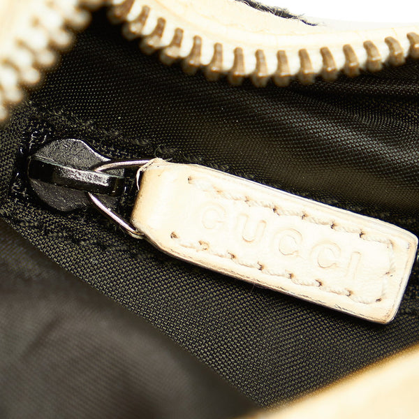 グッチ ワンショルダー 001 3812 002122 ブラック ホワイト キャンバス レザー レディース GUCCI 【中古】