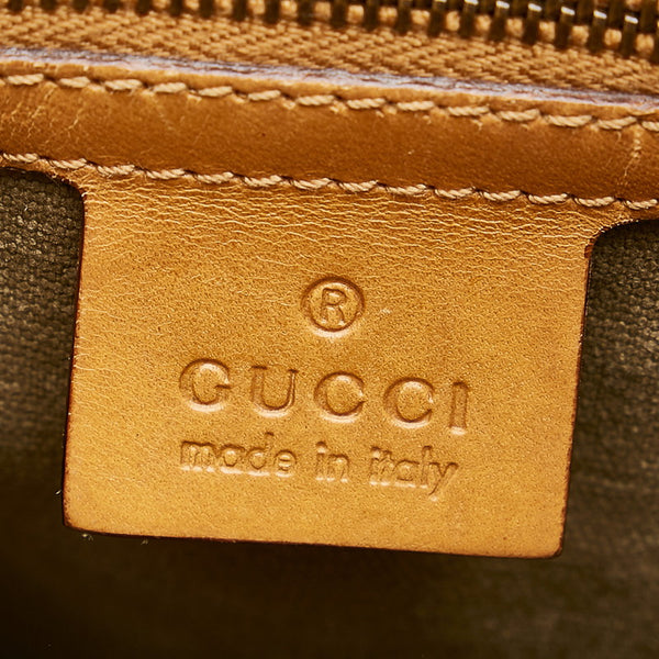 グッチ ショルダーバッグ 110295 カーキ ブラウン キャンバス レザー レディース GUCCI 【中古】