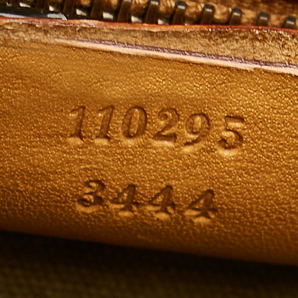 グッチ ショルダーバッグ 110295 カーキ ブラウン キャンバス レザー レディース GUCCI 【中古】