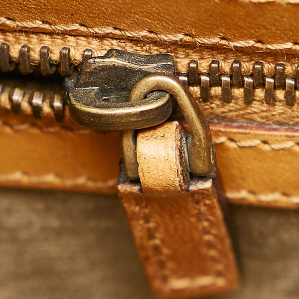 グッチ ショルダーバッグ 110295 カーキ ブラウン キャンバス レザー レディース GUCCI 【中古】