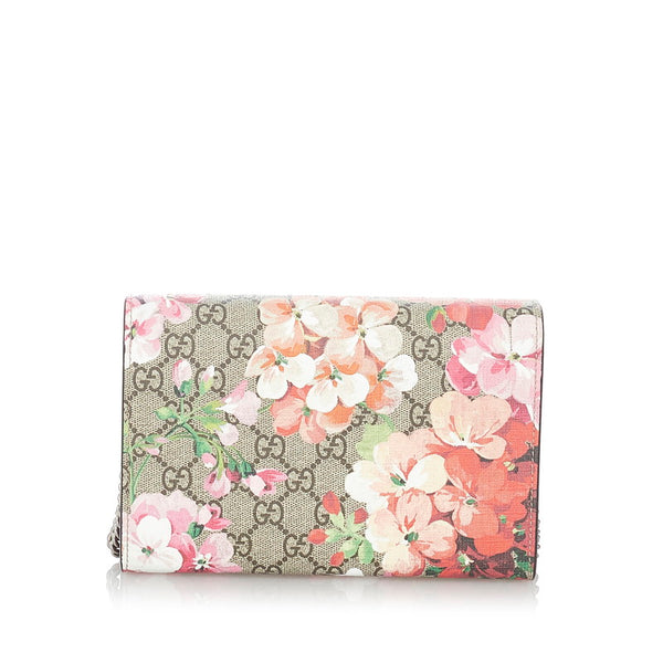 グッチ GGフローラ 401231 ベージュ PVC レザー ウォレットチェーン レディース GUCCI 【中古】