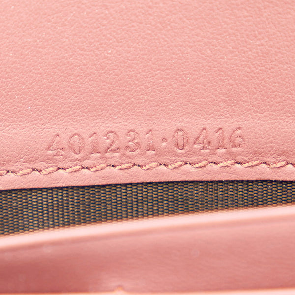 グッチ GGフローラ 401231 ベージュ PVC レザー ウォレットチェーン レディース GUCCI 【中古】