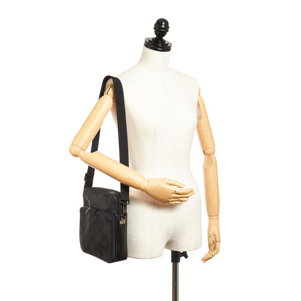 グッチ 007 2019 ブラック ナイロン レザー 肩掛け ショルダーバッグ メンズ GUCCI 【中古】