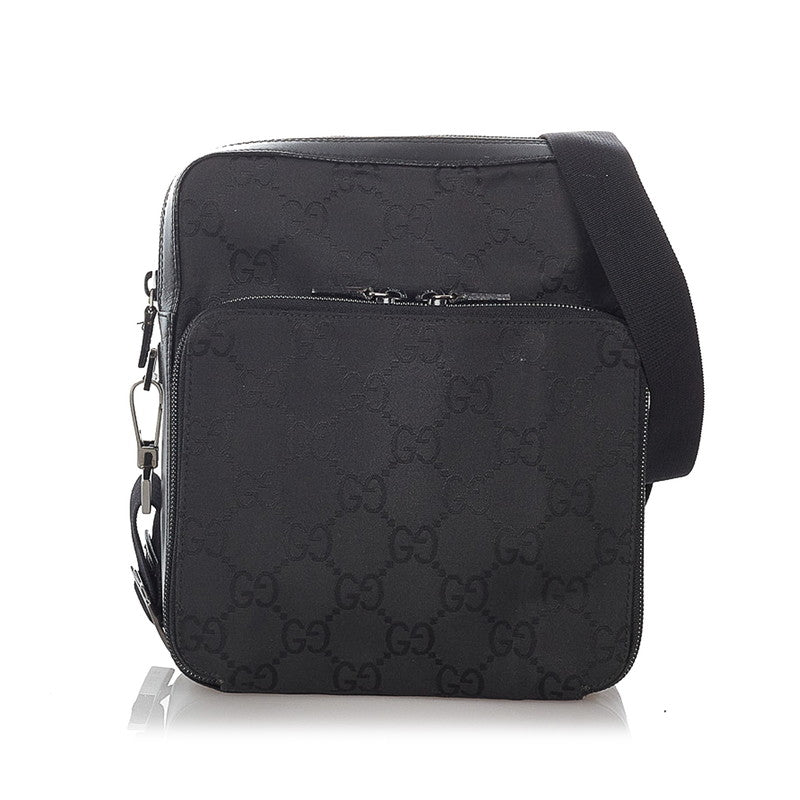 グッチ 007 2019 ブラック ナイロン レザー 肩掛け ショルダーバッグ メンズ GUCCI 【中古】