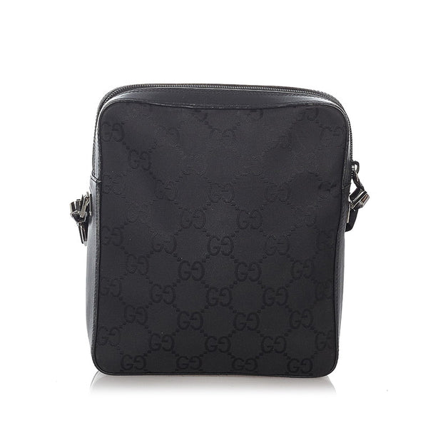 グッチ 007 2019 ブラック ナイロン レザー 肩掛け ショルダーバッグ メンズ GUCCI 【中古】