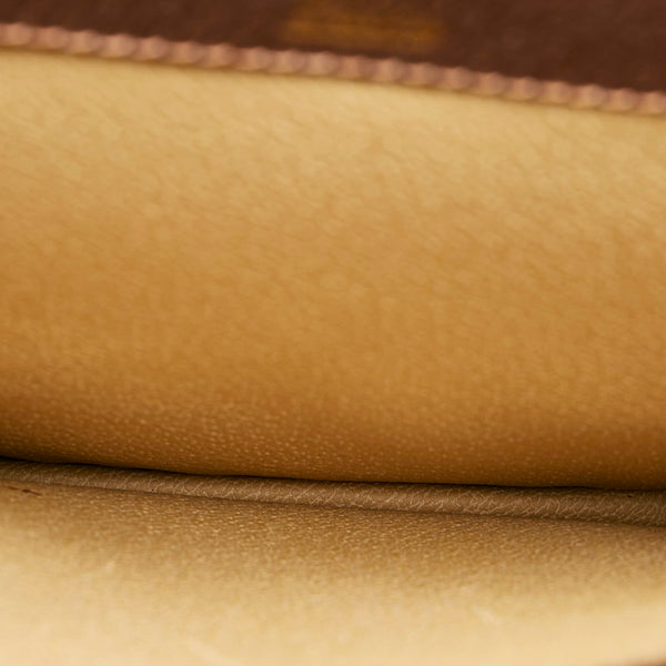 グッチ GGスプリーム シェリーライン  ベージュ ブラウン PVC レザー 肩掛け ショルダーバッグ レディース GUCCI 【中古】