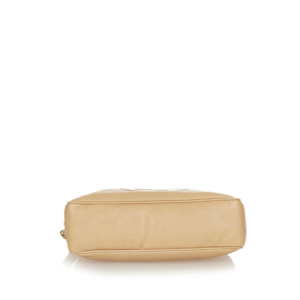 グッチ ソーホー 308983 ベージュ レザー チェーン ショルダーバッグ レディース GUCCI 【中古】