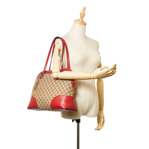 グッチ GGキャンバス 449243 ベージュ レッド キャンバス レザー ショルダーバッグ レディース GUCCI 【中古】