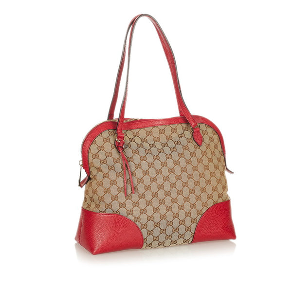 グッチ GGキャンバス 449243 ベージュ レッド キャンバス レザー ショルダーバッグ レディース GUCCI 【中古】