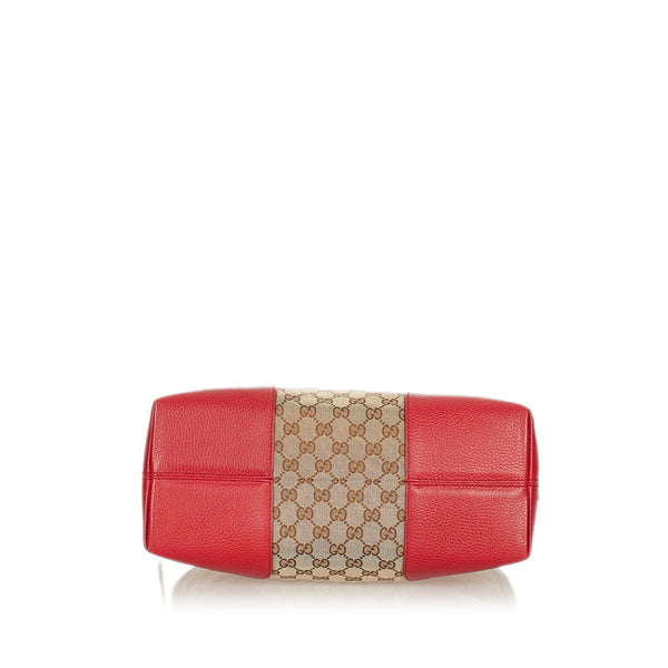 グッチ GGキャンバス 449243 ベージュ レッド キャンバス レザー ショルダーバッグ レディース GUCCI 【中古】