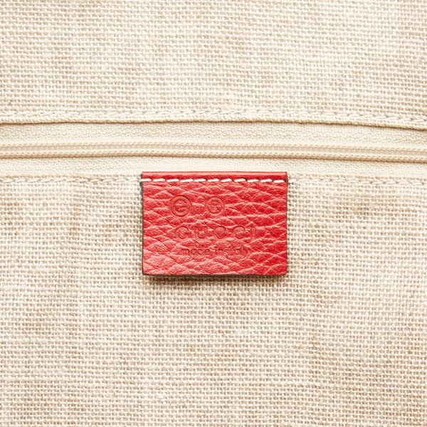 グッチ GGキャンバス 449243 ベージュ レッド キャンバス レザー ショルダーバッグ レディース GUCCI 【中古】