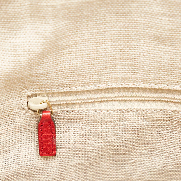 グッチ GGキャンバス 449243 ベージュ レッド キャンバス レザー ショルダーバッグ レディース GUCCI 【中古】