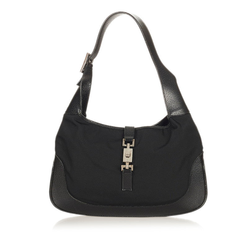 グッチ ジャッキー 001 3306 ブラック キャンバス レザー ワンショルダー レディース GUCCI 【中古】