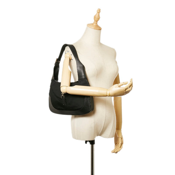 グッチ ジャッキー 001 3306 ブラック キャンバス レザー ワンショルダー レディース GUCCI 【中古】