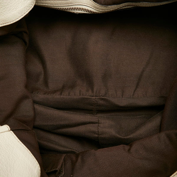 グッチ GGキャンバス ショルダーバッグ 203504 ベージュ ホワイト キャンバス レザー レディース GUCCI 【中古】