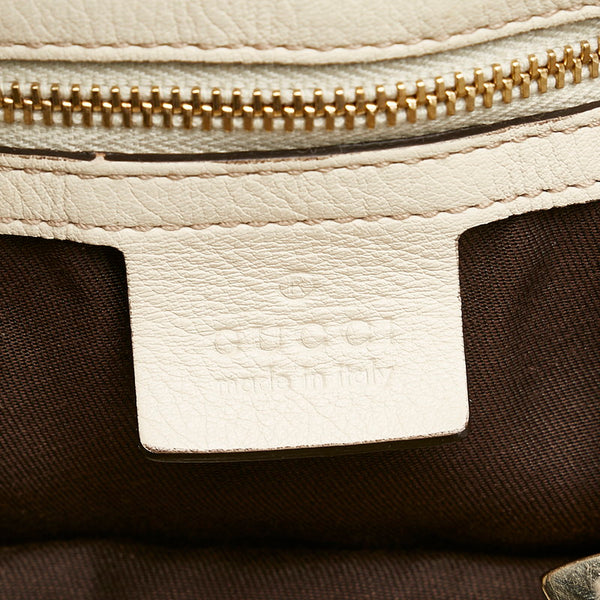 グッチ GGキャンバス ショルダーバッグ 203504 ベージュ ホワイト キャンバス レザー レディース GUCCI 【中古】
