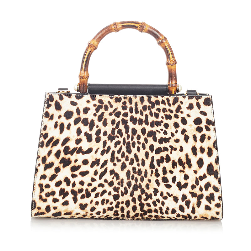 グッチ バンブー ニムフェア 459076 マルチ ハラコ レザー ハンドバッグ ショルダーバッグ 2WAY レディース GUCCI 【中古】