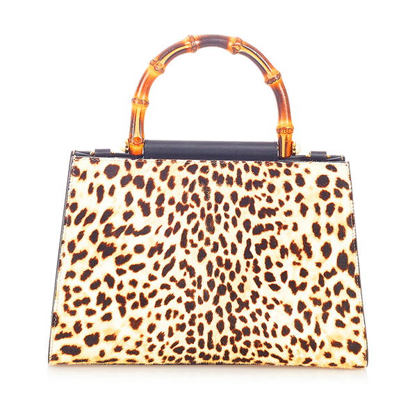 グッチ バンブー ニムフェア 459076 マルチ ハラコ レザー ハンドバッグ ショルダーバッグ 2WAY レディース GUCCI 【中古】