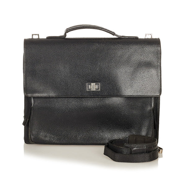 グッチ ビジネスバッグ ショルダーバッグ 2WAY 015 3401 ブラック レザー メンズ GUCCI 【中古】