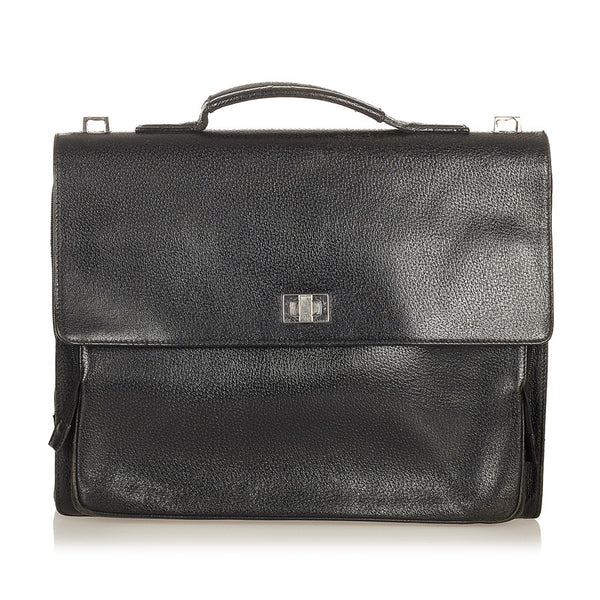 グッチ ビジネスバッグ ショルダーバッグ 2WAY 015 3401 ブラック レザー メンズ GUCCI 【中古】